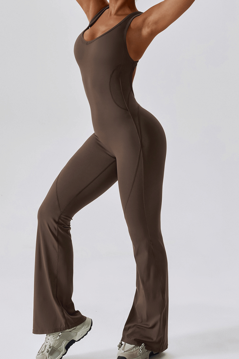 Macacão feminino Longo FlexBack - Costas nuas - Vista Euforia