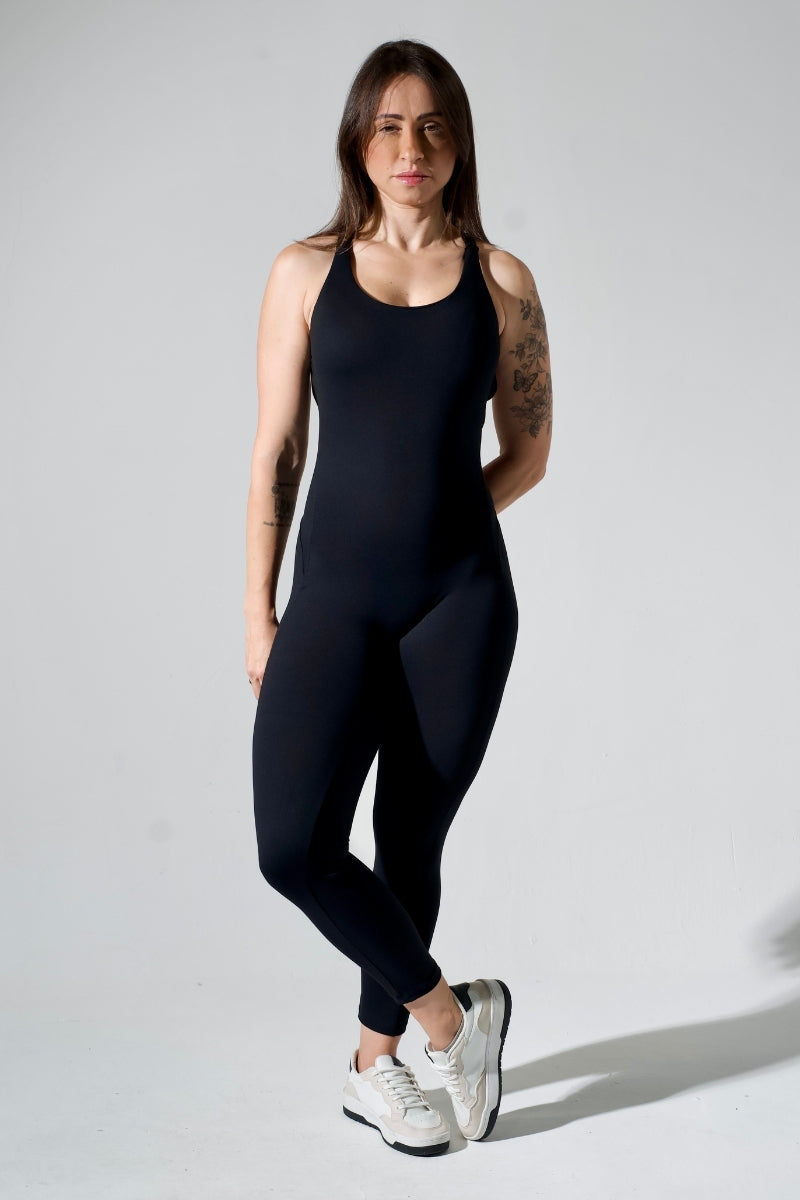 Macacão feminino Curves - com Bojo e levanta bumbum Preto