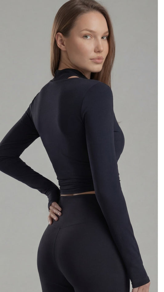 Blusa transpassada - Noir