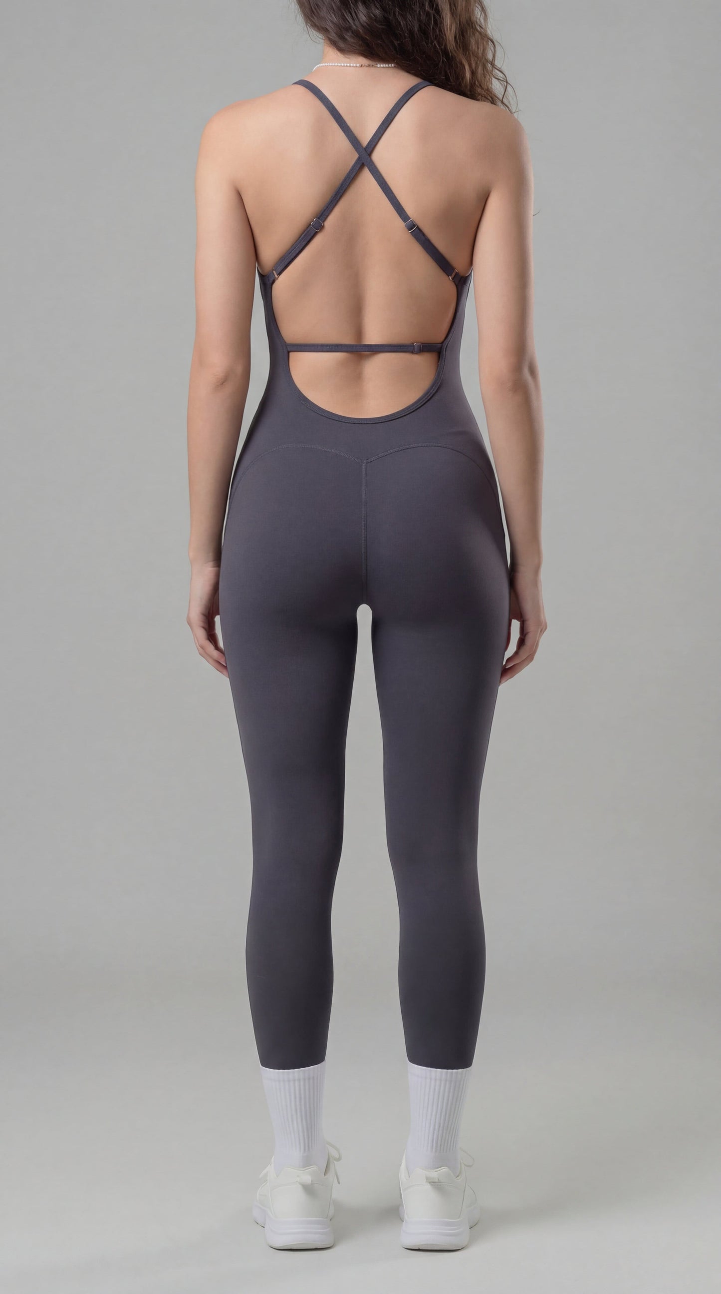 Macacão feminino ActiveFlow skinny- Com Bojo Cinza