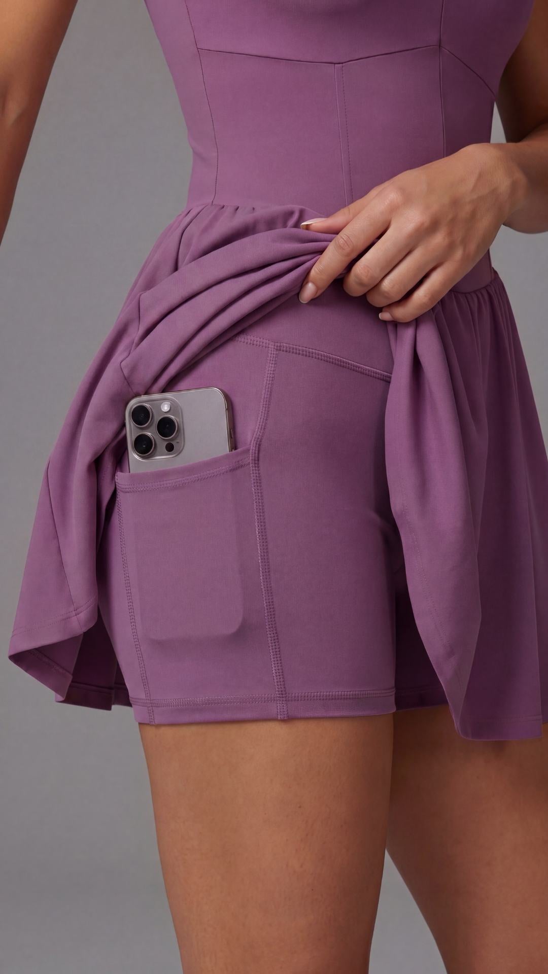 Macaquinho feminino CoreSculpt - Com Bojo e Short Lilás