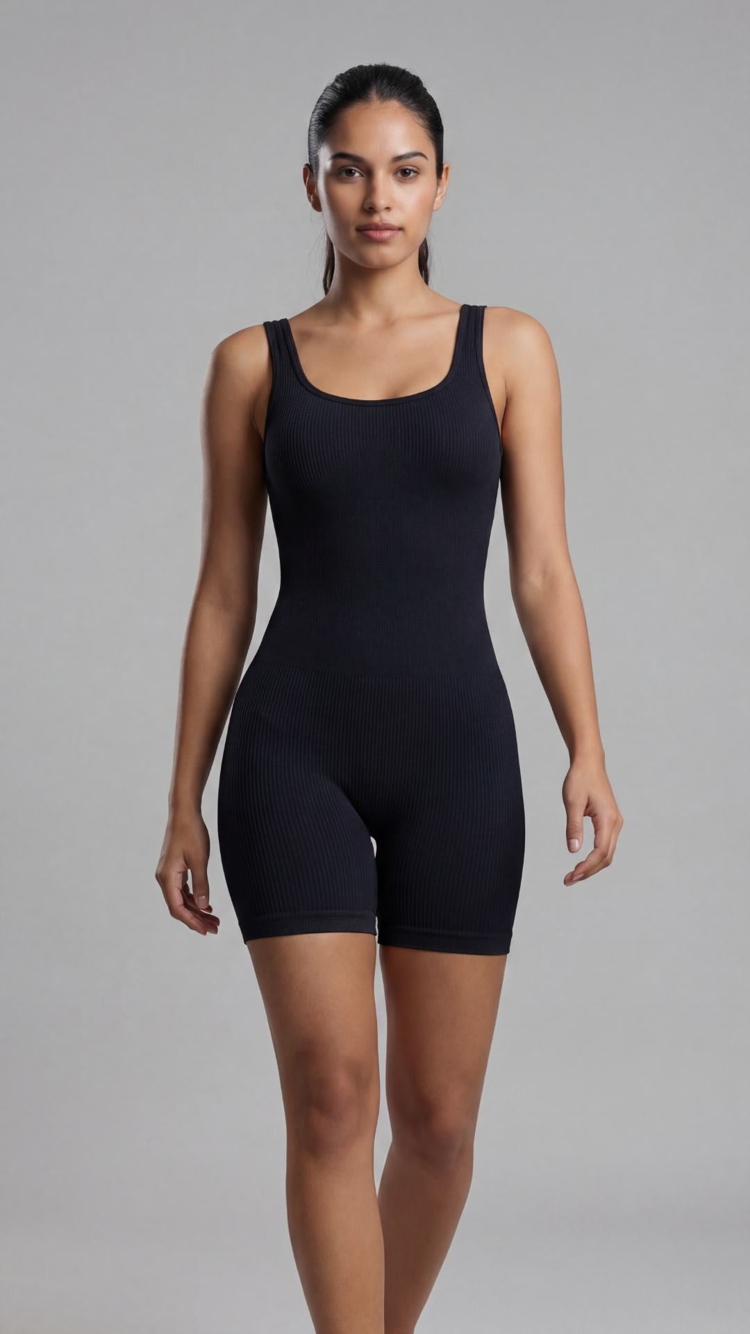 Macaquinho feminino BodySculpt- Com Bojo Preto