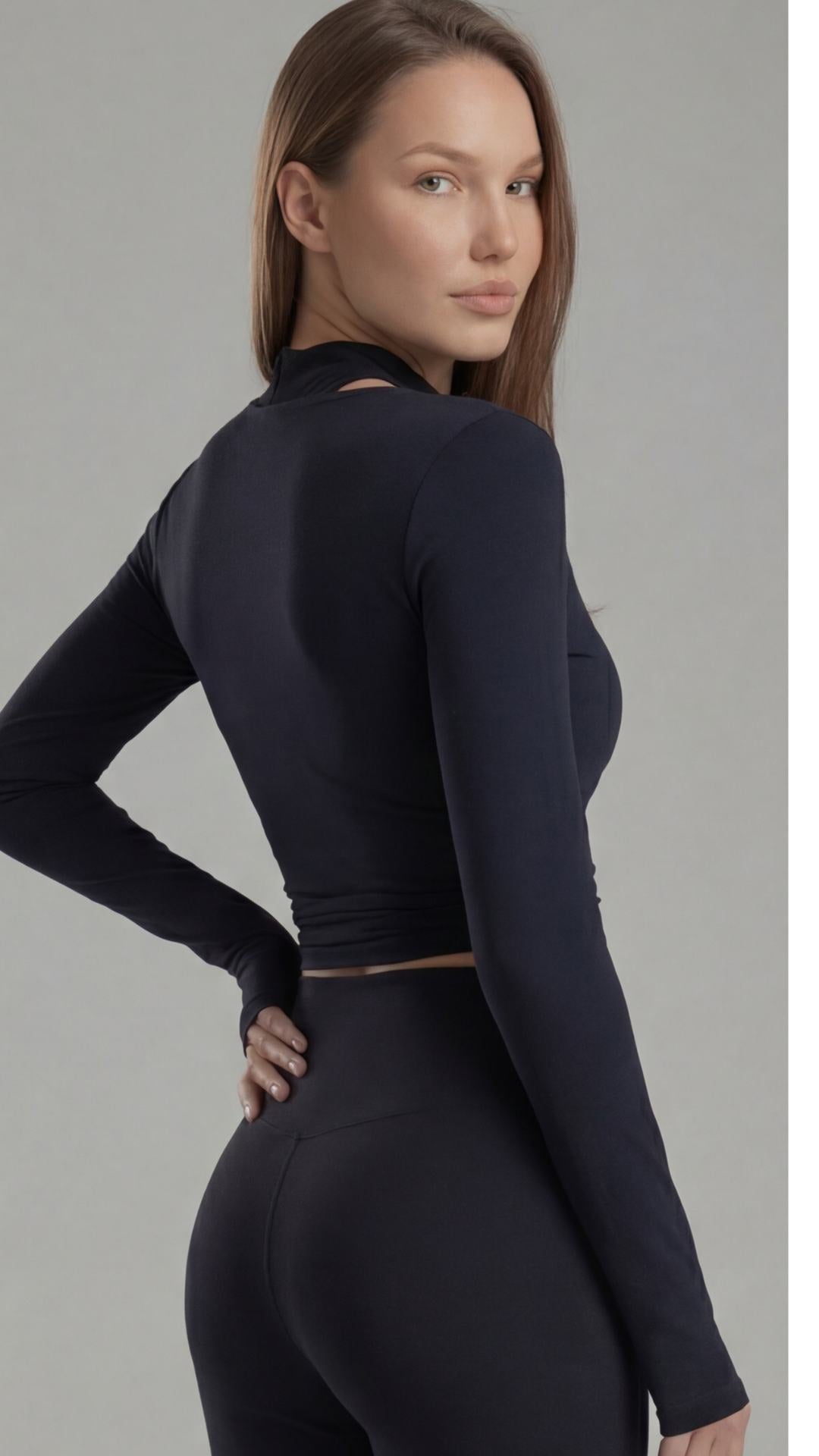 Blusa transpassada  - Noir