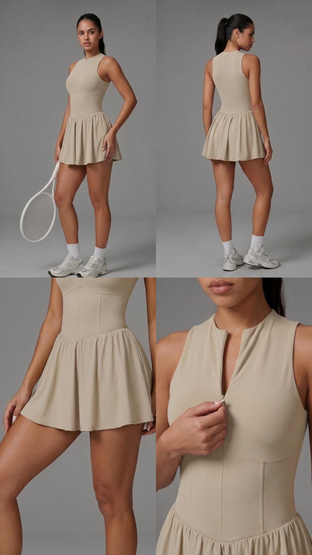 Macaquinho feminino CoreSculpt - Com Bojo e Short Areia