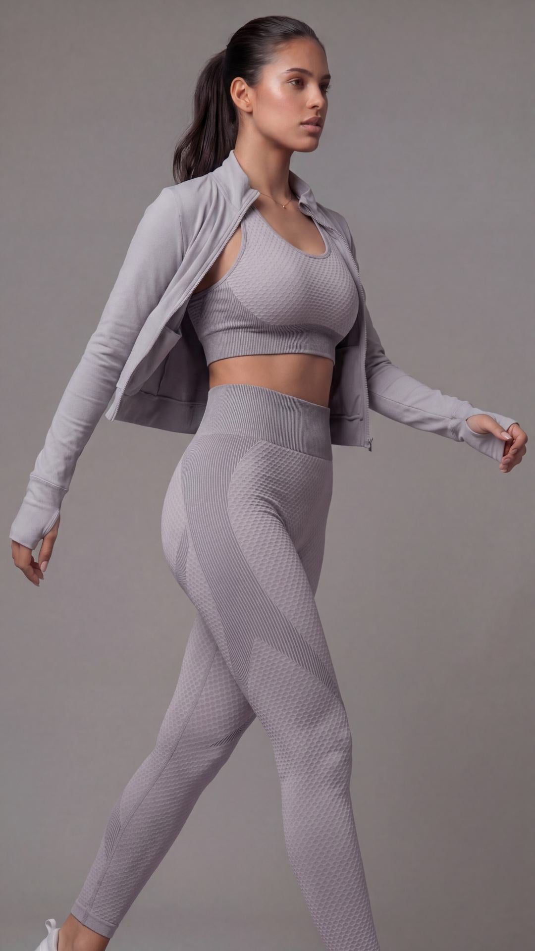 Conjunto feminino para treino Essencial - 03 peças Silver