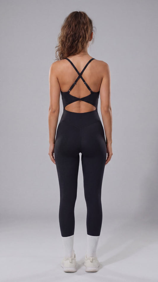 Macacão feminino FusionFit - Com Bojo Preto