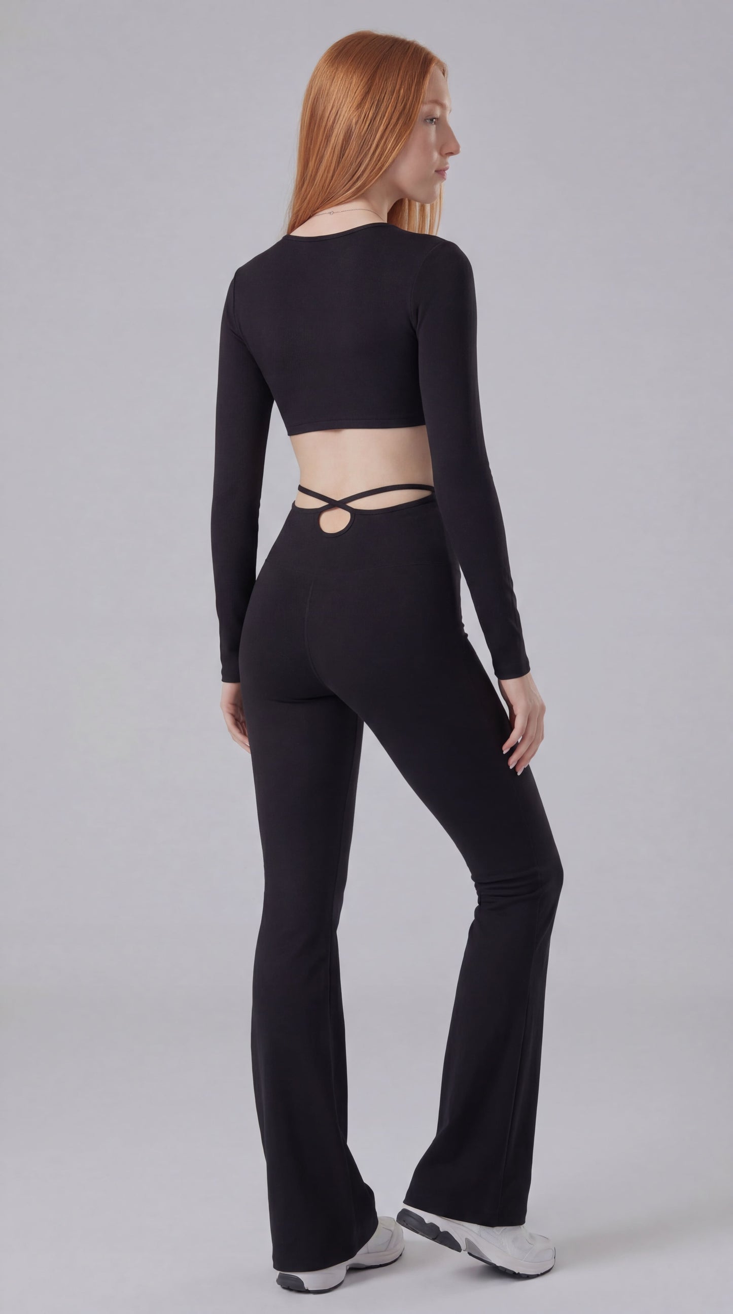 Conjunto Coreluxe - Top + Legging Flare Preto