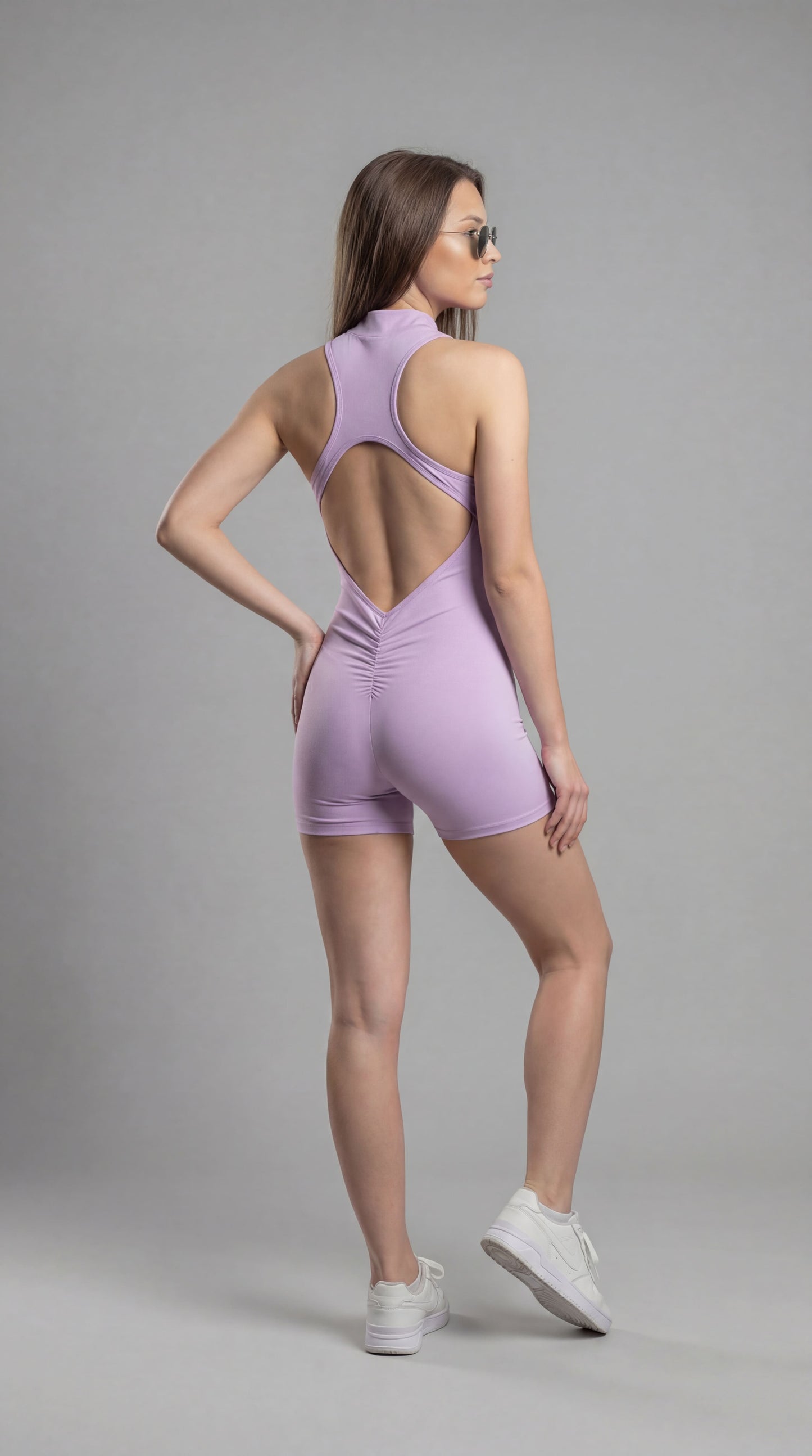 Macaquinho feminino ZipFlex  - com bojo Rosa claro