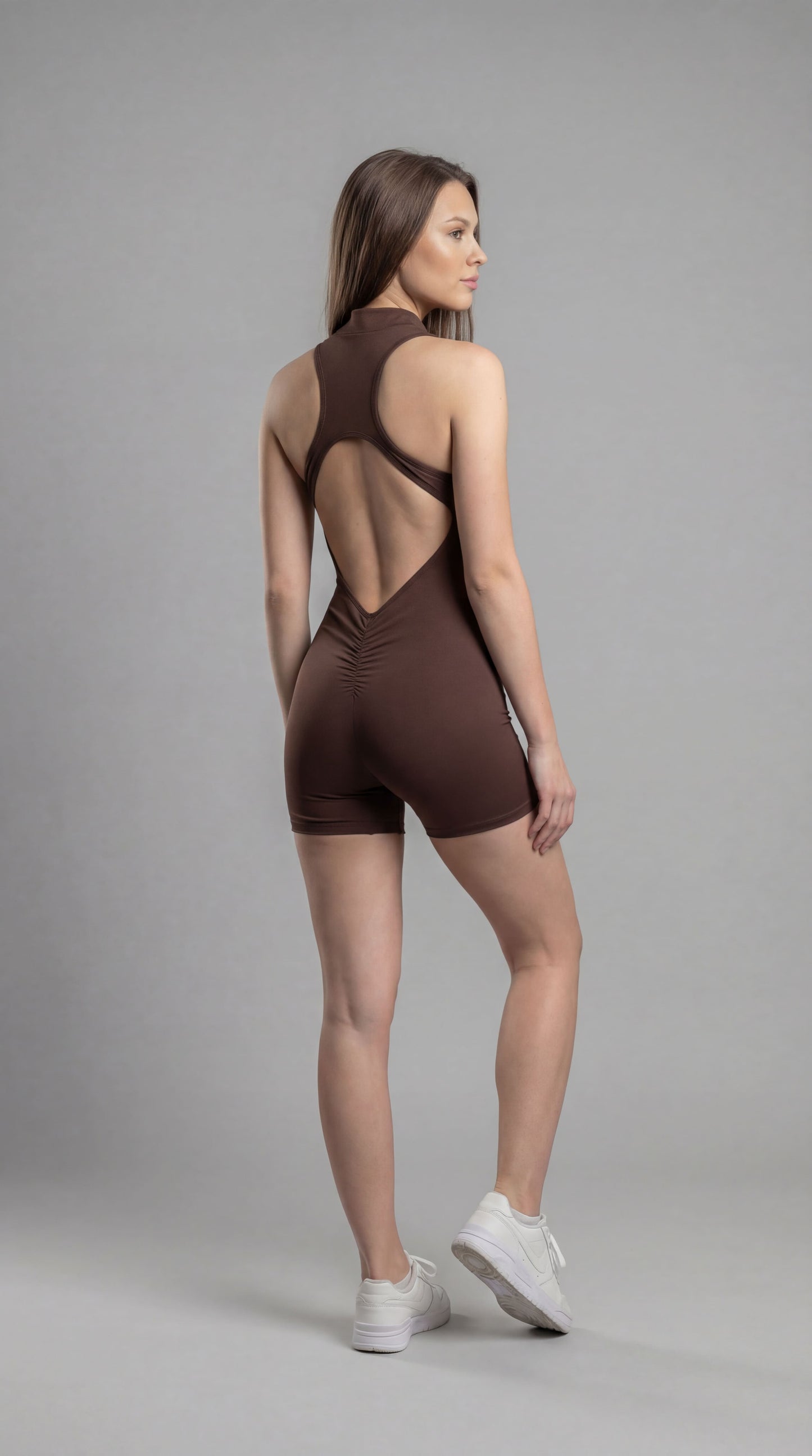 Macaquinho feminino ZipFlex  - com bojo Brown
