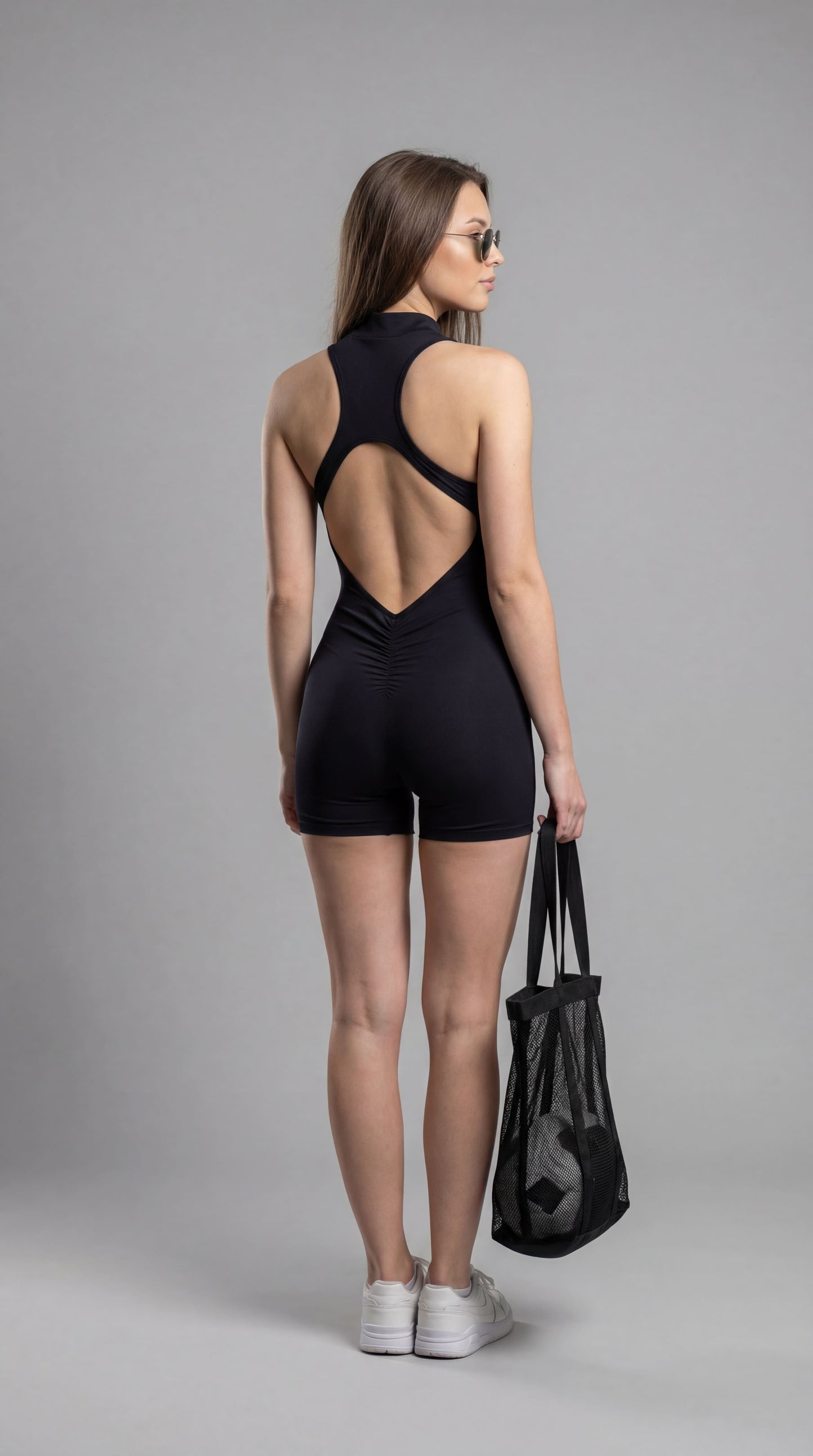 Macaquinho feminino ZipFlex  - com bojo Preto