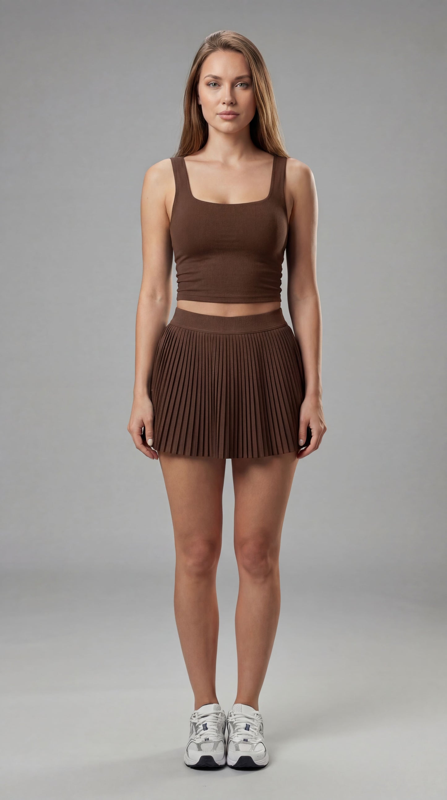 Conjunto SportFlex - Top + Short saia Brown
