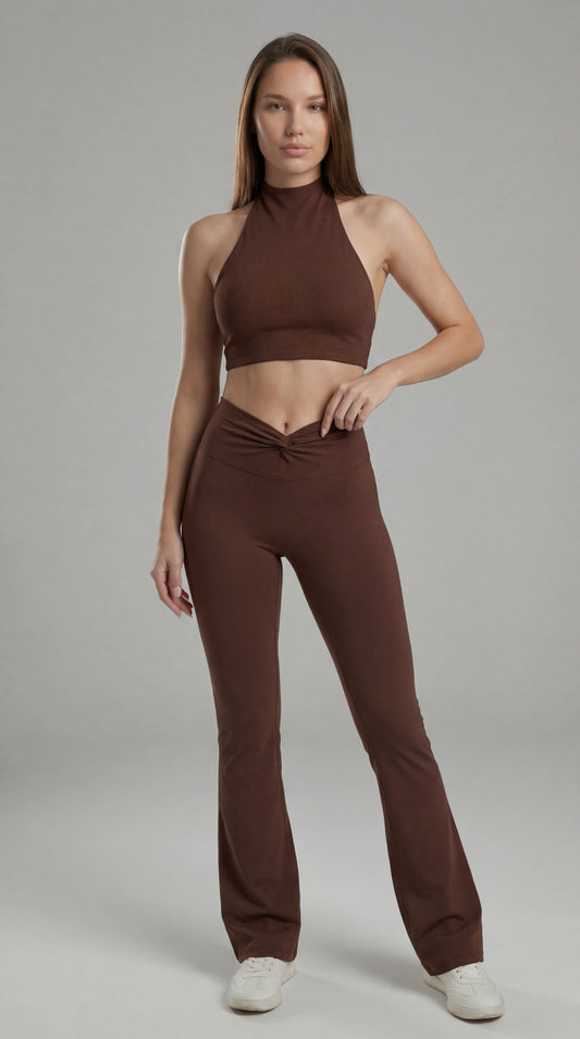 Legging flare feminina - Noir Brown