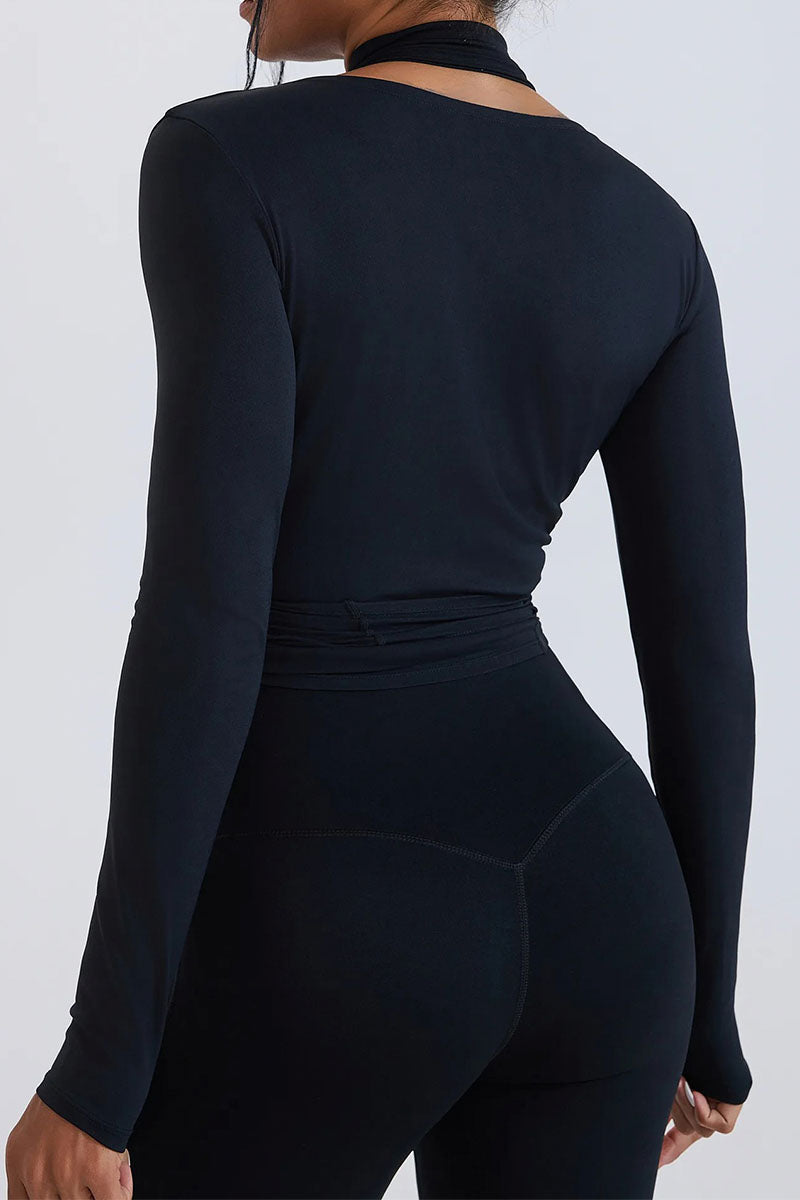 Blusa transpassada  - Noir