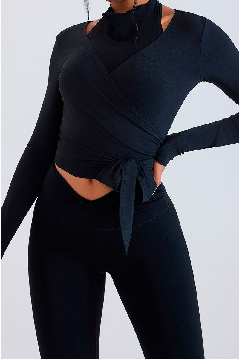 Blusa transpassada  - Noir