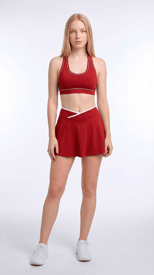 Conjunto Elvéra - Top + Short Saia Cereja