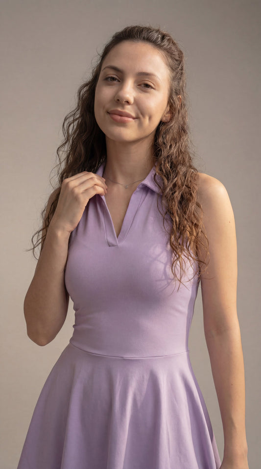 Macaquinho feminino ActiveStyle Polo - com shortinho Lilás