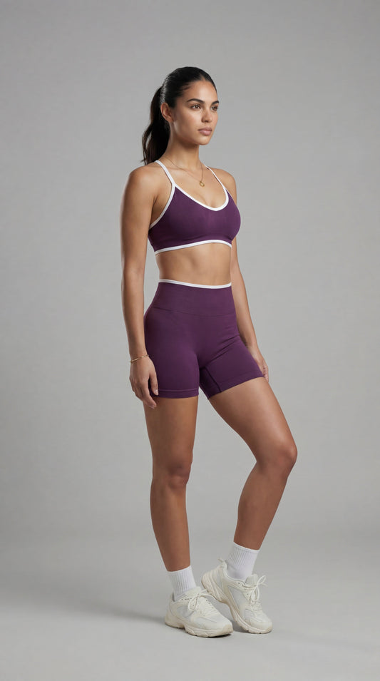 Conjunto Athlira - Top + Short Roxo