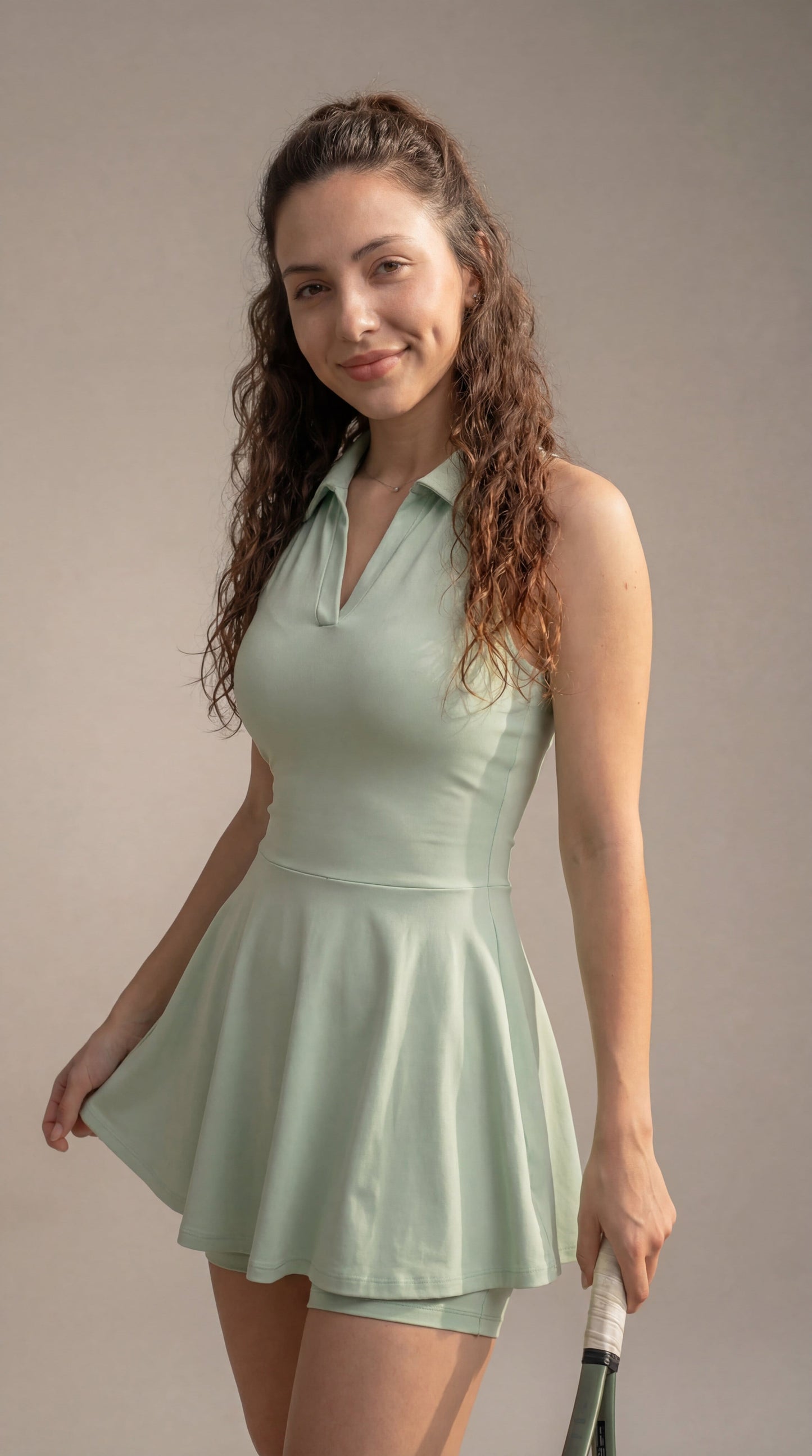 Macaquinho feminino ActiveStyle Polo - com shortinho Pistache